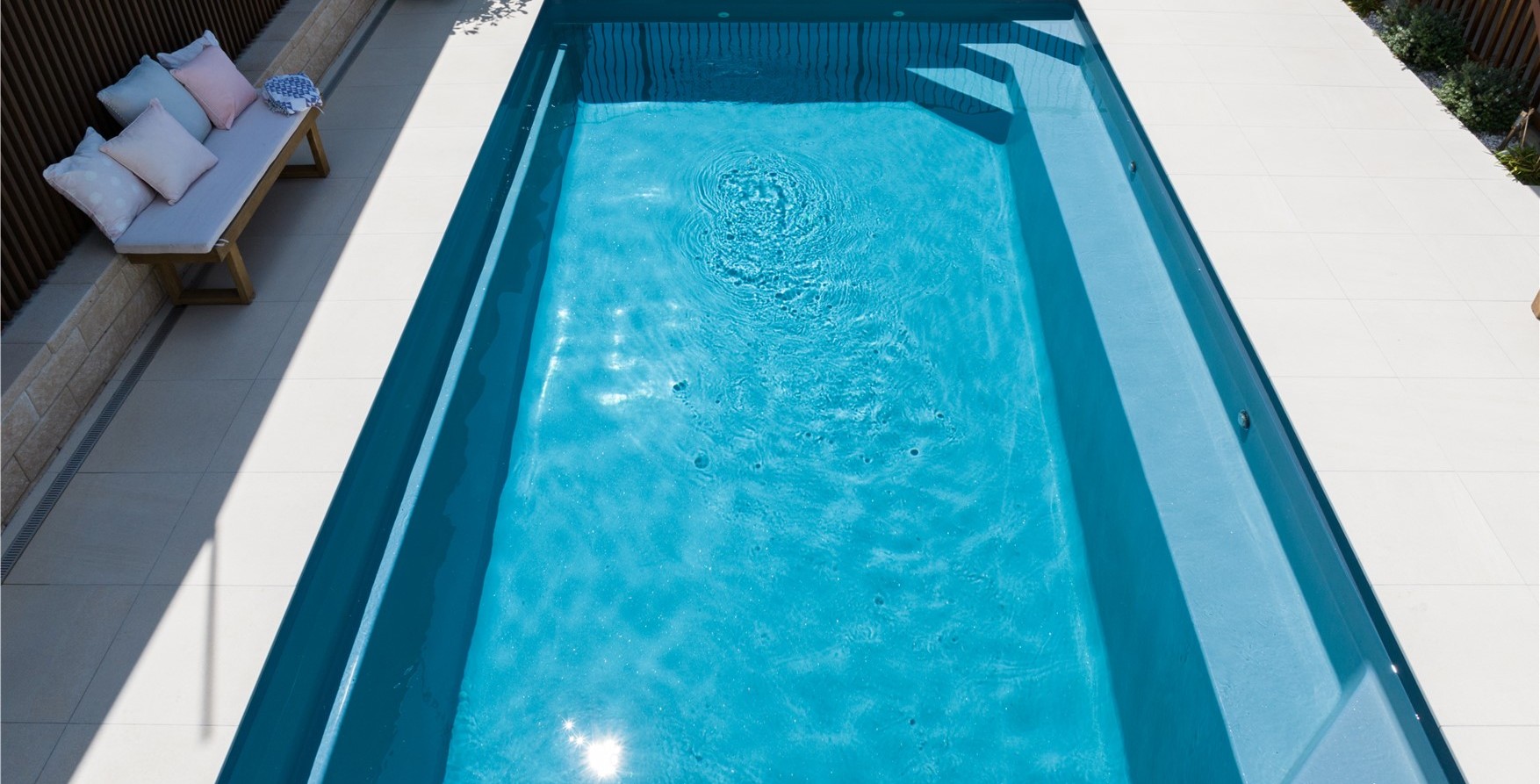 Hampton Grey fibreglass pool interior colour