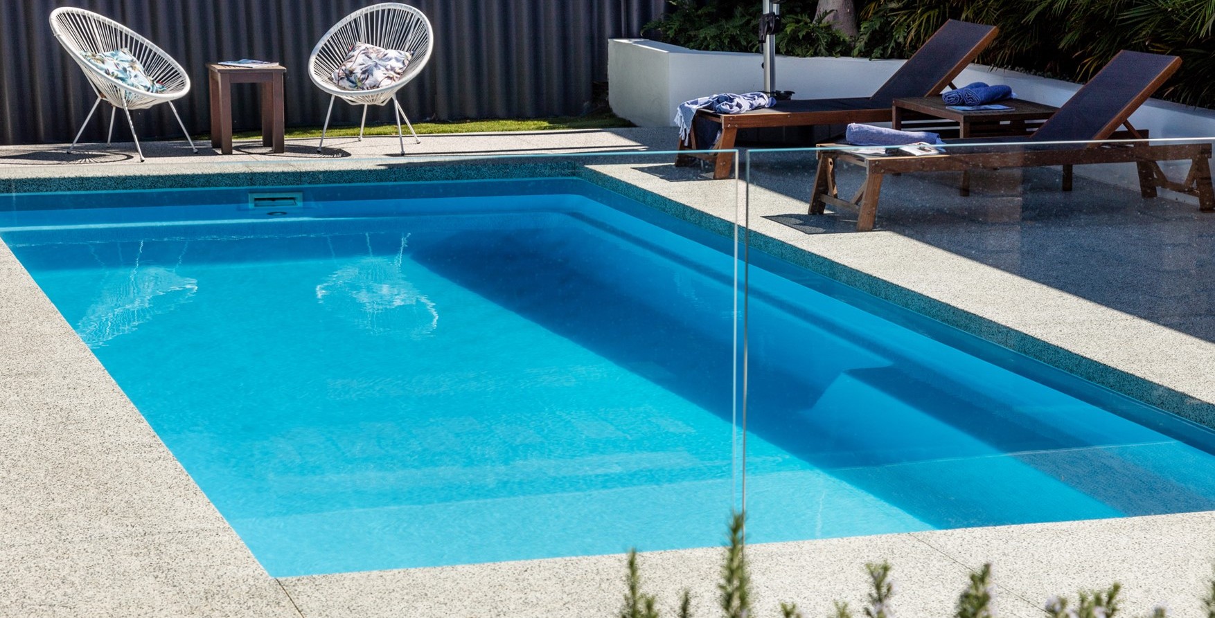 Sky Blue fibreglass pool interior colour